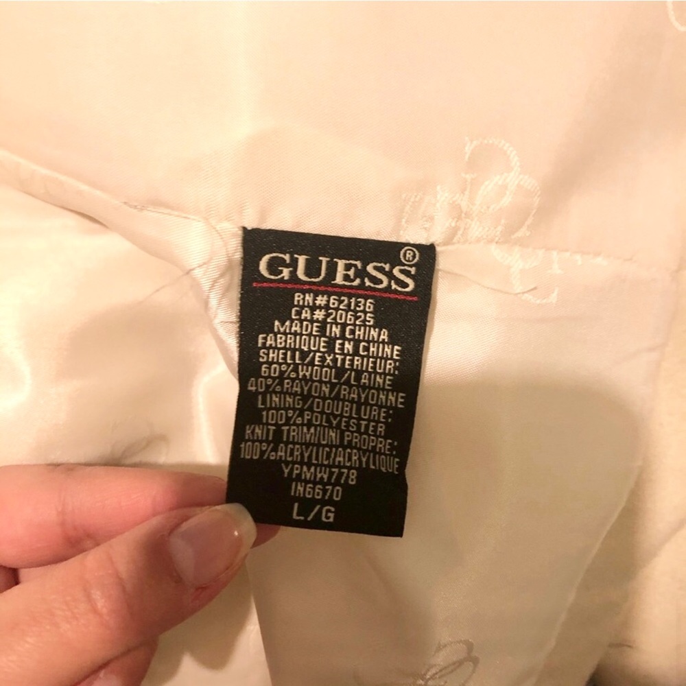 GUESS Ivory Wool-blend Coat - Picture 8 of 8